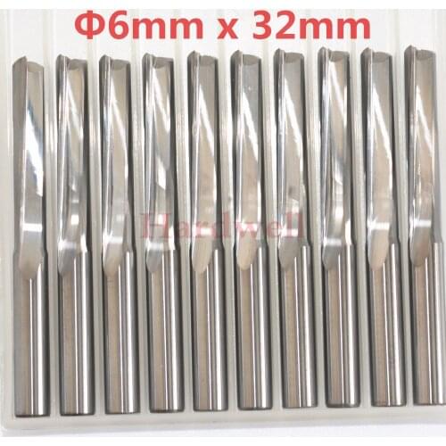 6mm*32mm,10pcs,CNC machine solid carbide end mill,woodworking milling cutter,2 Flutes straight end mill,Foam,EVA board Cutting