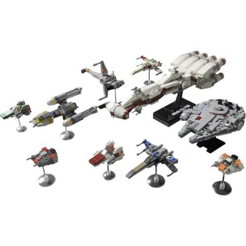 InterstellarJoint Fleet Space Aircraft Ship Falcon Building Blocks Military Transportation Vehicles Bricks Childrens Toy Gift