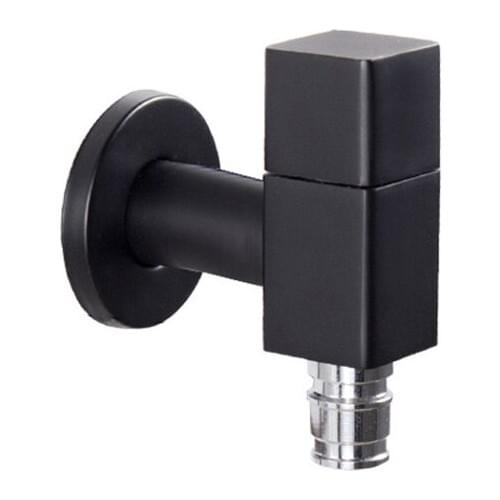 Washing Machine Faucets Wall Mounted Bibcock Black/Chrome Finish Copper Outdoor Garden Faucet Washing Machine Tap Small Taps