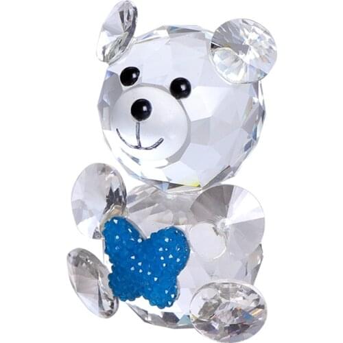 Crystal Handmade Bear Miniature Figurine Crystal Craft Glass Home Decoration Accessories Ornament Wedding Gift Birthday Gift