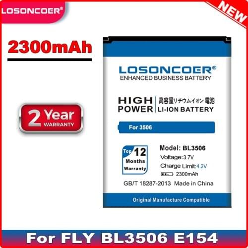 LOSONCOER 100% New 2300mAh BL3506 battery For FLY E154 cell phone battery