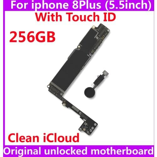Free iCloud motherboard for iphone 8 Plus 8Plus 256GB Original IOS system logic board With / Without touch ID unlocked mainboard