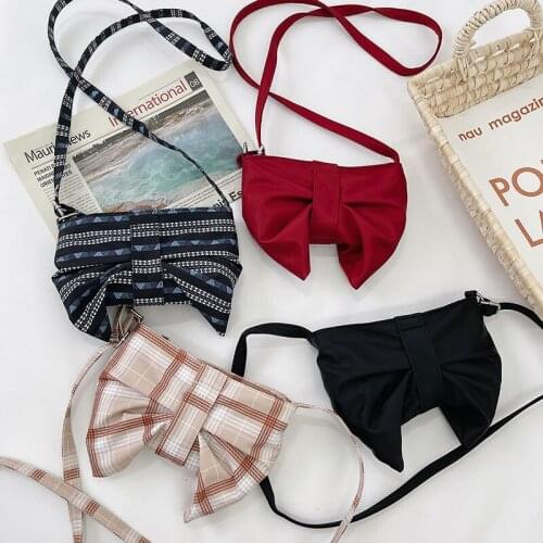 Fashion Little Girl Shoulder Bag Bowknot Purse Lovely Canvas Crossbody Bag Handbag Toddler Novelty Toy