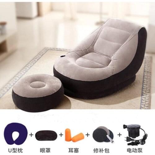 110CM*95CM*76CM Inflatable Soft Bed With Footstool Bed Beanbag Folding Softs Bedroom Furniture Free Shipping
