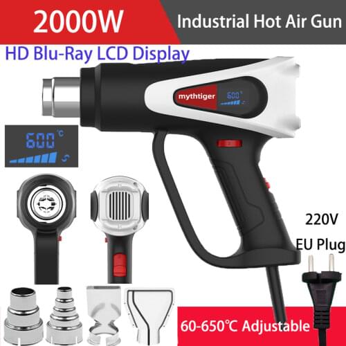 Heat Gun 2000W Hot Air Gun Kit with Large Digital Variable Temperature for Paint Remover/Stripper, Home Improvement