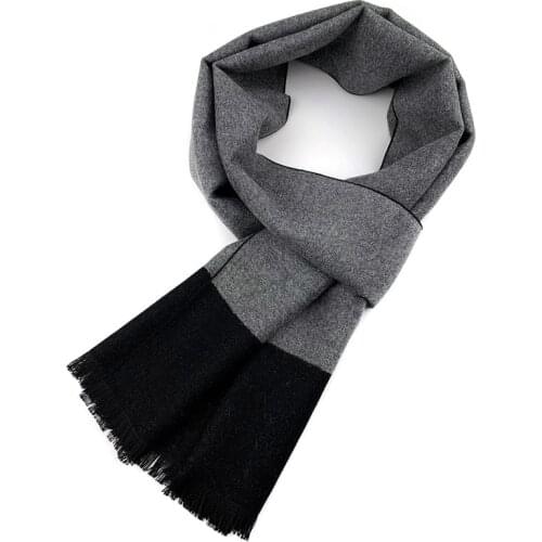 New Cotton Black Scarves Man Autumn Winter Thick Warm Cashmere Plaid Grey Scarf Business Long Wraps Mens Solid Shawl Red A136
