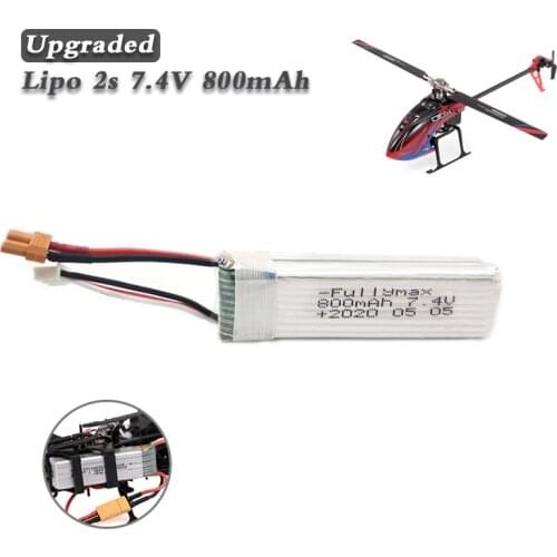 Upgraded WLTOYS K130 Lipo 2S 7.4V 800mAh Lipo Battery With Charger 7.4v Drone Battery RC Helicopter Airplane Parts XT30 Plug