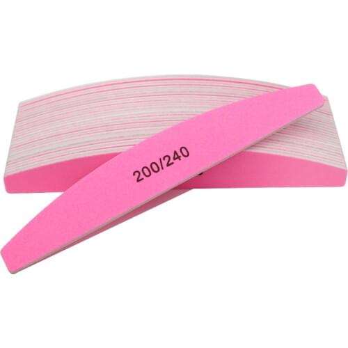 5pcs Pink Nail File for Manicure Pedicure Files 200/240 Nail Art Sanding Sandpaper Buffer Block Nail Polishing Tool lime a ongle