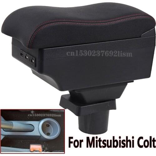 For Mitsubishi Colt Armrest box central Store content box with cup holder ashtray with USB interface