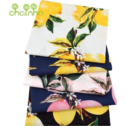 Chainho,Printed Plain Cotton Fabric,Lemon Series,DIY Sewing Quilting For Baby&Childrens Dress Shirt Clothing,Poplin Material