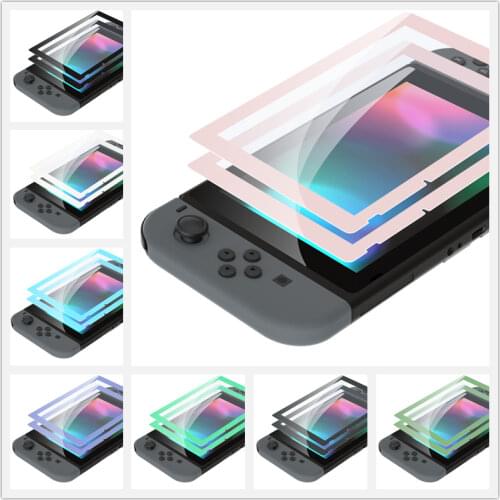 2 Pack Border Transparent HD Clear Saver Protector Film, Tempered Glass Screen Protector for NS Switch
