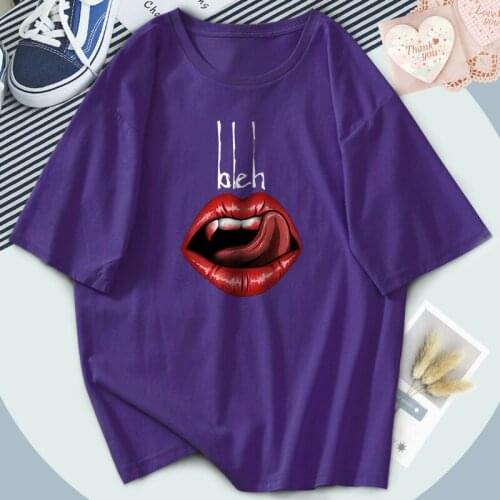 Sexy Red Lips Summer T-shirts Women Fashion Short Sleeve 2021 Tshirts Outdoor Harajuku Casual Tops Tees Female Loose Camiaetas