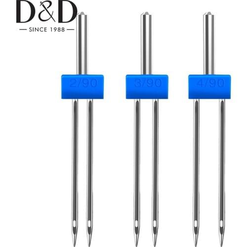 Sewing Machine Twin Needles Double Twin Stretch Needles Pins for Household Sewing Machine 2.0/90 3.0/90 4.0/90 Sewing Tool