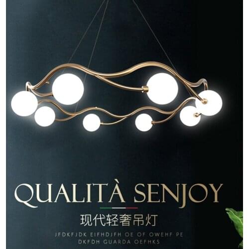 Simple and modern led chandelier lighting restaurant living room indoor chandelier Nordic/golden/glass ball round hanging lamp