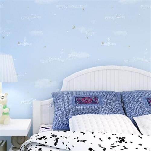 Modern child wallpaper bedroom pink yellow music word symbol wallpaper living room TV background wall 3d wallpaper Beibehang