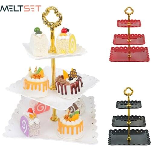 European Fruit Plate Tray 3 Layers Dessert Rack Wedding Birthday Party Cake Sand Storage Racks for Snack Dried Fruit Home Decor