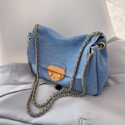 Canvas Tote Bag Women Shopper Bag Luxury Designer Handbag 2021 New Fashion Solid Color Large Capacity Chain Joker Crossbody Bags