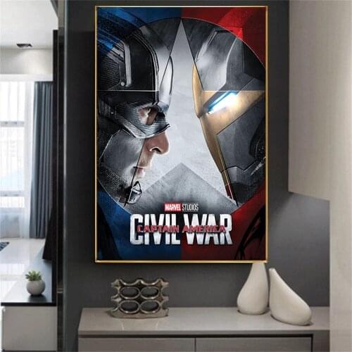 Marvel superhero Modern Painting Canvas Poster civil war Movie civil Gift Art Wall Pictures Living Room Home Cuadros Decor