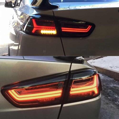 VLAND Full LED Dynamic Tail Lights Smoke Lens Fit for Mitsubishi Lancer/Evo X 2008-2017