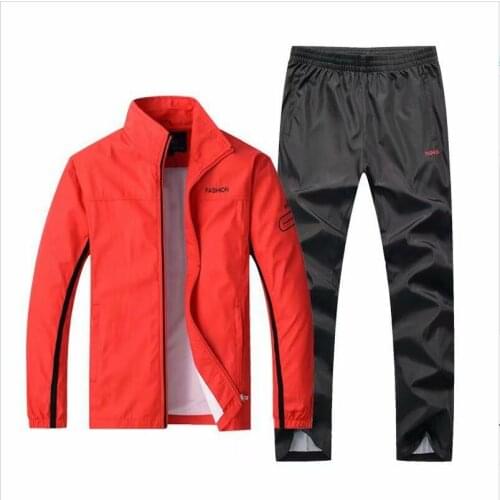 Outerwear Mens Sets Two-piece Suite Sportswear Autumn Mens Wear Pants 5XL Windproof Casual Coat Leisure Solid 2020 New