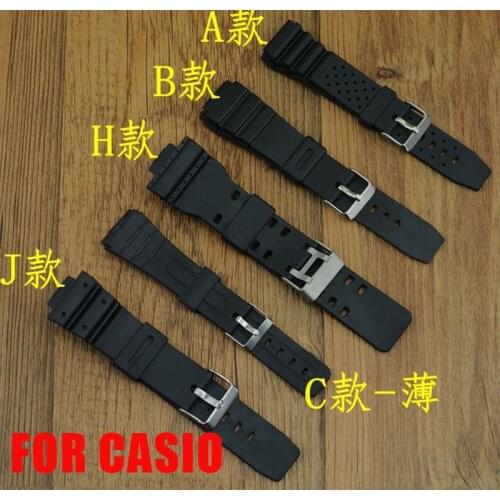 Waterproof Silicone Rubber Watch Strap Buckle 12mm/14mm/16mm/18mm/20mm/22mm Watchband For casio For DW Black Sports Straps