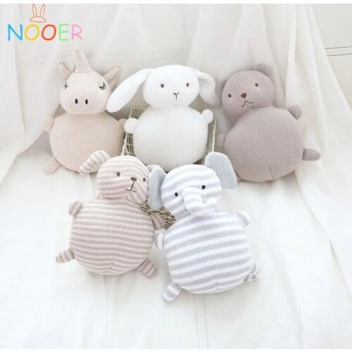 Nooer Knitting Wool Unicorn Rabbit Elephant Bear Dog Plush Toy Baby Appease Sleeping Doll Cute Animals Plush Toys For Children