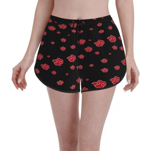 Promo women set Causal Japan Anime Akatsuki Anime Red Cloud Print Breathable Cute Cool Quick Dry Humor Graphic Graphic swimsuit