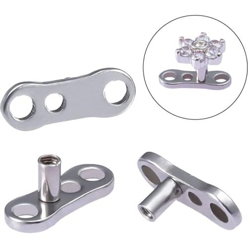 1pc G23 Titanium Surgical Steel Dermal Anchor Skin Diver Base Surface Piercing Micro Retainers Hide-it Implants Body Jewelry 16G