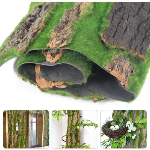 1pc Simulation Tree Bark Home Sewer Decoration Fake Tree Bark Green Moss Wedding Decoration Grass Wall Artificial Plants