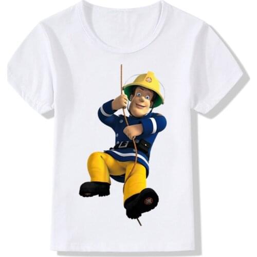 2019 Summer Sam Fireman Boys/Girls T Shirt New Great Kawaii Short Sleeve Tops Childrens Funny T-Shirt 3-8T Birthday Shirt