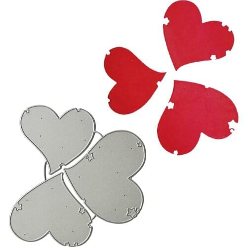 3pcs Heart Shape Cutting Die Love Paper Card Maker Mold Scrapbook Album Decorative Cutting Die Metal Die Cut