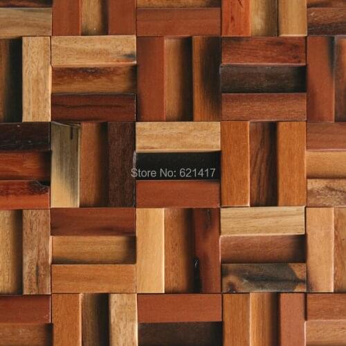 Natural ship wood 3d ancient old boat wooden mosaic tiles wall decoration materials HMWM1015 for backsplash kitchen wall