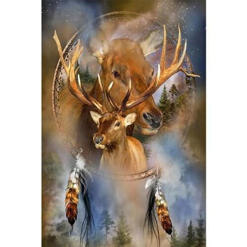 Elk deer diamond mosaic painting full moose rhinestone embroidery animal diamond art draw picture puzzle wall paper home decor