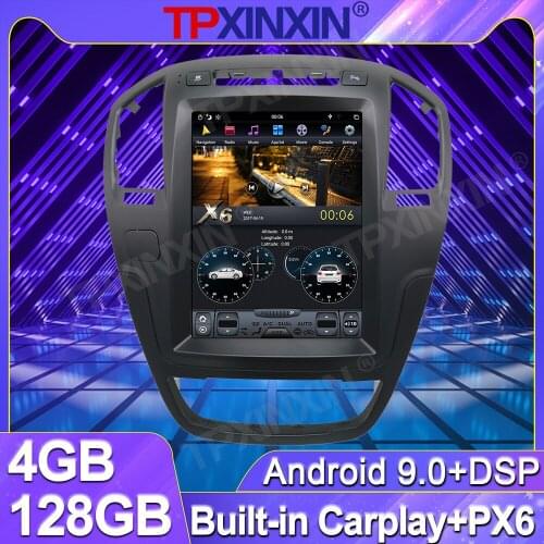 4+128G For Opel Insignia For Buick Regal 2008 - 2013 Tesla Android Car Radio PX6 Multimedia Screen GPS Navigation Video Player
