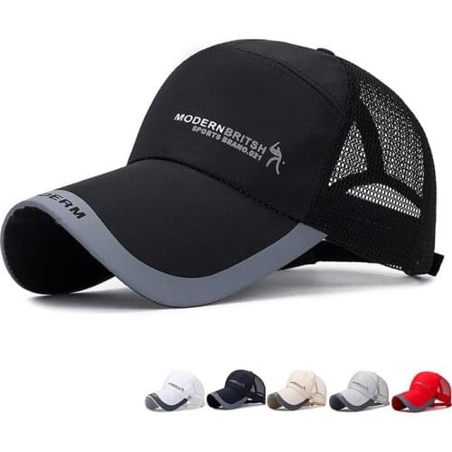 Mens Large Brimmed Fishing Hat Adjustable Baseball Cap Women Casual Quick-Dry Sun Hat Trucker Student Snapback Peaked Mesh Cap