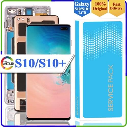 NEW ORIGINAL AMOLED S10 LCD For SAMSUNG Galaxy S10 G973F/DS G973F G973 S10 Plus G975 G975F G975F/DS Touch Screen Digitizer