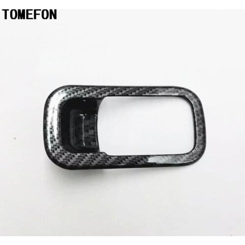 For Volkswagen VW Tiguan Second Generation 2017 2018 ABS Carbon Fiber Color Interior Storage Box Glove Box Handle Cover Trim