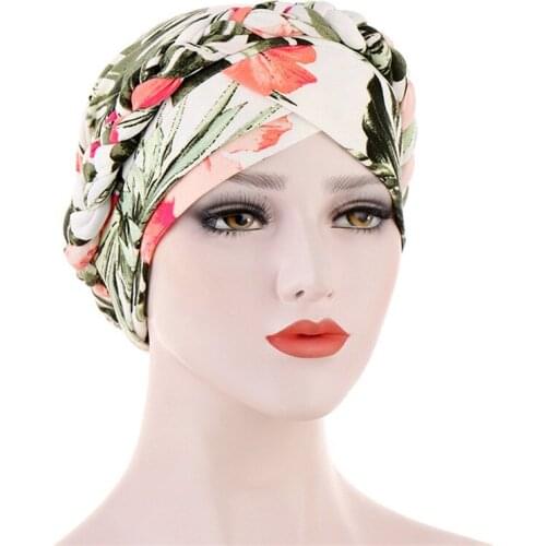 Head Scarf for muslim women Bohemia print cotton braid turban bonnet hijab Caps Inner hijabs femme musulman arab wrap turbantes