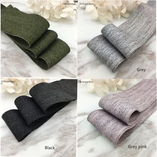 Kewgarden 40mm 4cm Thick Soft Woolen Cloth Satin Ribbons Handmade Tape DIY Bowknot Ribbon Garment Accessories Packing Riband 4m