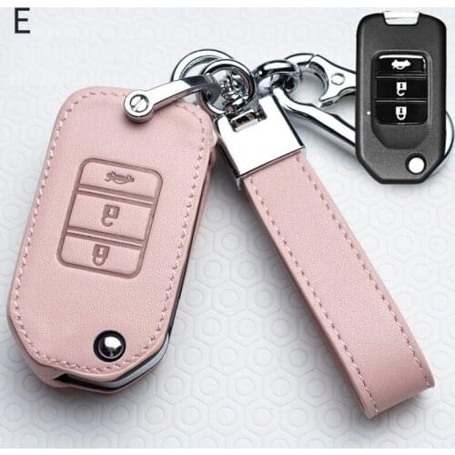 Leather Key Case Cover Key case For Honda 2016 2017 CRV Pilot Accord Civic Flip key