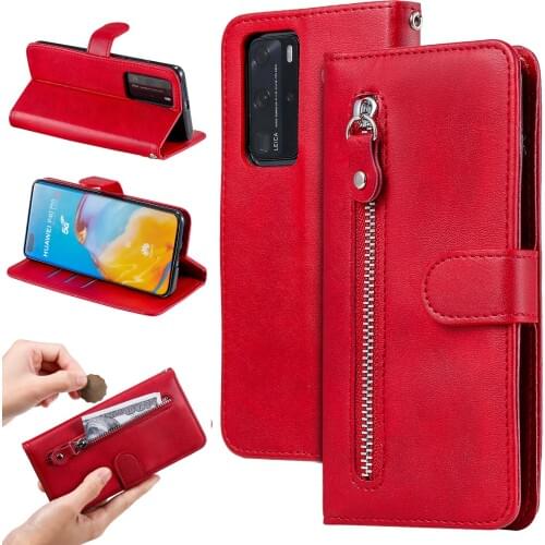 Leather Zipper Flip Phone Case Huawei P40 P30 P20 Pro Lite P smart Z Plus 2019 magnetic Wallet Case Cover Coque