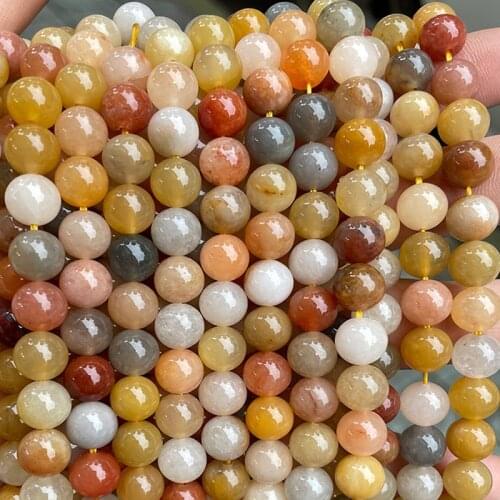 4/6/8/10/12mm Round Loose Natural Lighter Imperial Jades Stone Beads DIY Fulushou Topazs Bead For Jewelry Making Bracelet 15