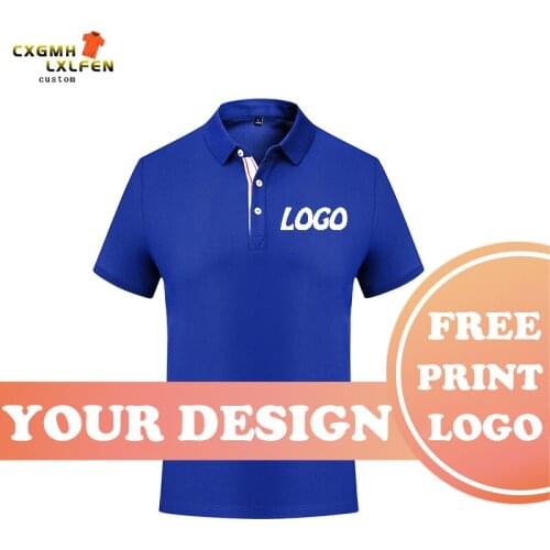 Summer mens and womens 8 colors can wear casual lapel short-sleeved POLO shirt custom LOGO printing DIY brand text