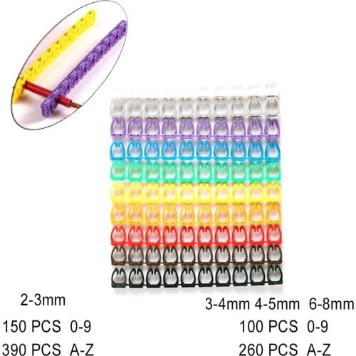 Wire Marker Tag Label Network Cable for Cat5e Cat6 Type Multicolor Number Letter Tidy Marking Stuck Cord Sleeve 2-8mm Organizer