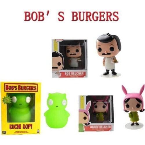 FUNKO POP Bobs Burgers #78 Louise Cute Vinyl Dolls 74# Bob Kuchi Kopi Luminous Figure Model Toys for Children Birthday Gift