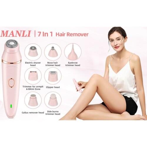Multifunction Electric Lady Shaver 7 in 1 Clipper Nose Ear Hair Trimmer For Women Eyebrow Trimmer Face Leg Bikini Epilator Razor