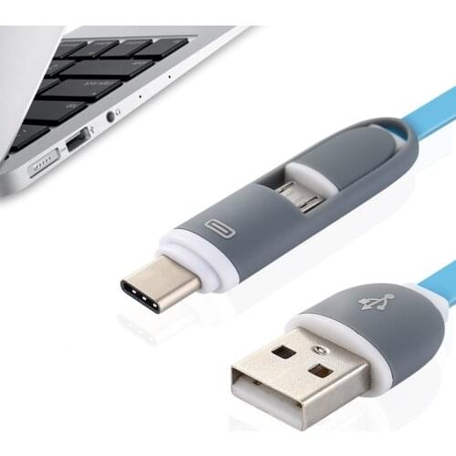 Multifunction Micro USB Type C Cable 2 IN 1 Fast Charging & Data Sync Charger Line For Universal Android Smartphones Power Bank