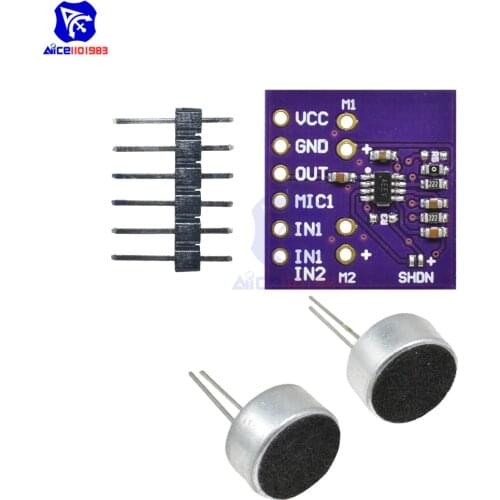 Diymore MAX9813H Microphone Amplifier Module Fixed Gain Integrated Bias Dual Input Amplifier Module CJMCU-9813 for Arduino