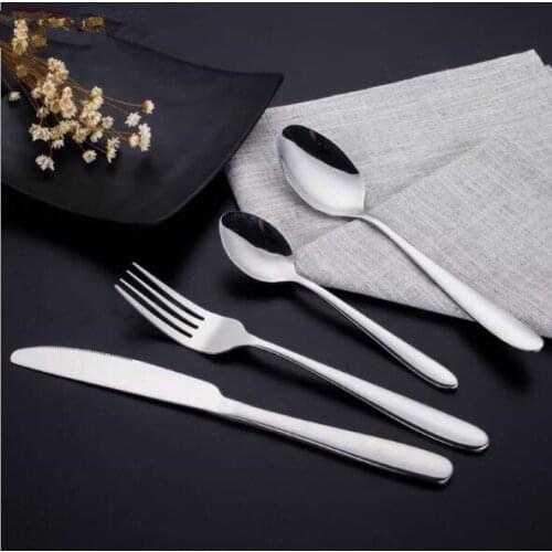 4pcs/set 304 Stainless Steel Flatware Set Cutlery/Fork/Knife Silver Tableware Set Dinnerware Knives Forks Cutlery Set PM 013