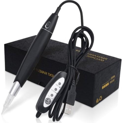 New Multifunction Black Permanent Makeup Machine Kit for Eyebrow Lip Eyeliner MTS Tattoo Machine With 1 Cartridge Needles